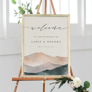 Affiche Sierra Dusk Panneau de bienvenue de mariage en m