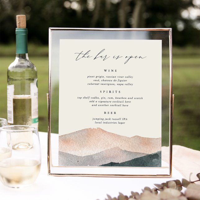 Affiche Sierra Dusk | Panneau de menu de la barre de Maria (Créateur téléchargé)