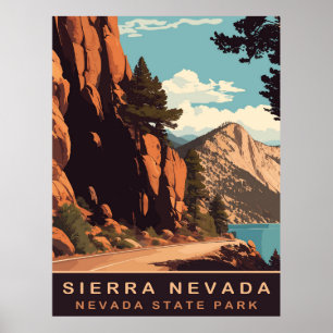 Affiche Sierra Nevada, Montagnes, Voyage