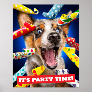 Affiche Sifflets pour fête de chien heureux