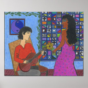 Affiche Siffleur de couple interracial