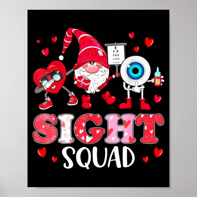 Affiche Sight Squad Optician Optometrist Dabbing Heart Val (Devant)