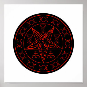Affiche Sigil de Baphomet triple lune et sigil de lucifer