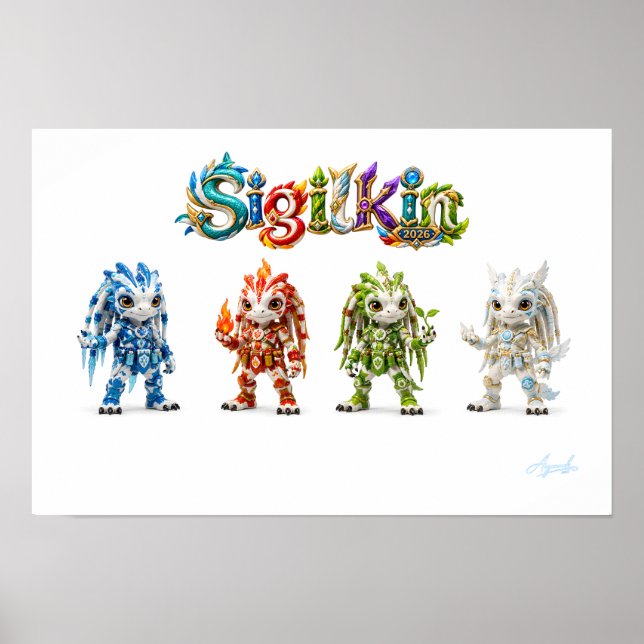 Affiche Sigilkin — Quatre Héros Élémentaires (Devant)