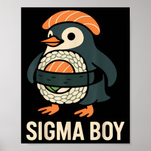 Affiche Sigma Boy Italien Brainrot Drôle Mème Pingouin
