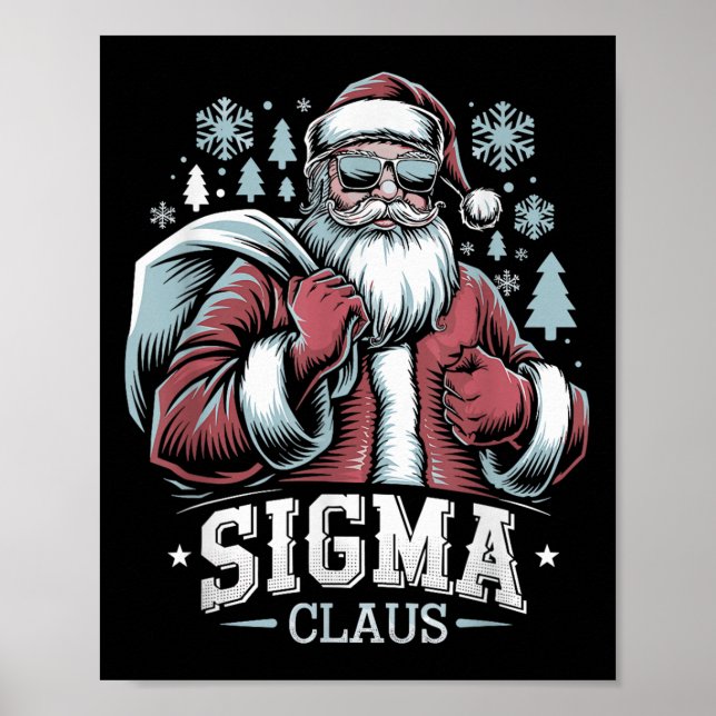 Affiche Sigma Claus Cool Santa Funny Christmas Rizz Rizzle (Devant)