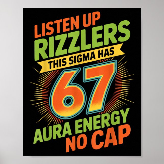 Affiche Sigma Has 67 Aura Number 67th Aura Farming Ice Cre (Devant)