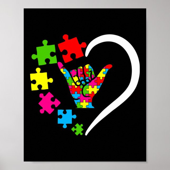 Affiche Sign Language Asl Love Autism Awareness Day Appare (Devant)