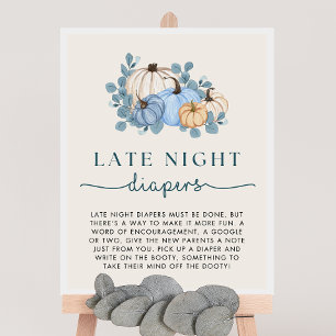 Affiche Signal Baby shower citrouille Late Night Diapés