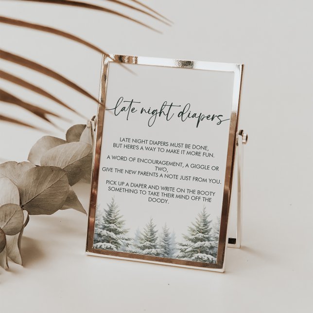 Affiche Signal Baby shower d'hiver Late Night Diapés (Créateur téléchargé)