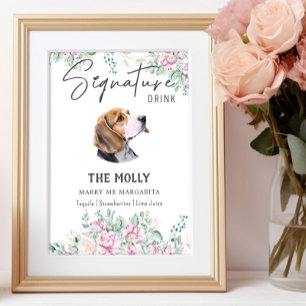 Affiche Signal beagle de signature de chien