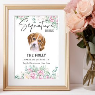 Affiche Signal beagle de signature de chien