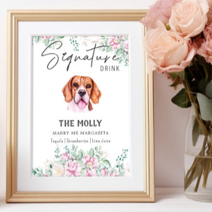 Affiche Signal beagle de signature de chien