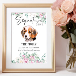 Affiche Signal beagle de signature de chien