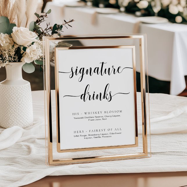 Affiche Signal boisson Leyton Modern Minimal Signature (Créateur téléchargé)