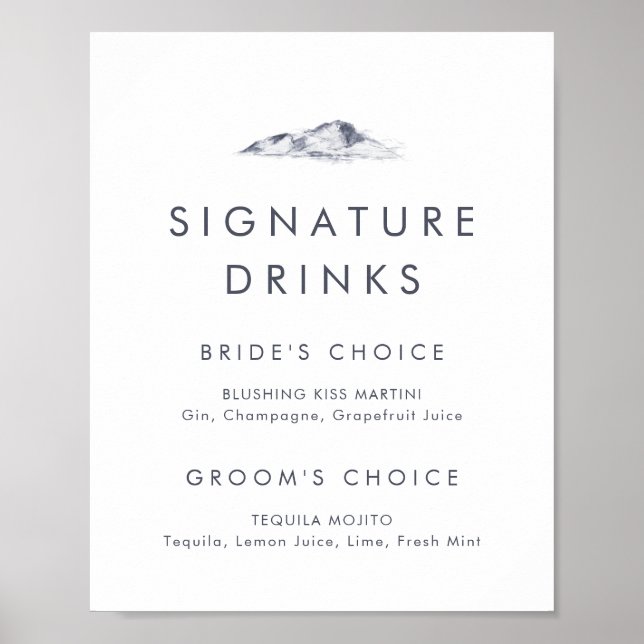 Affiche Signal boisson signature simple Mountain (Devant)