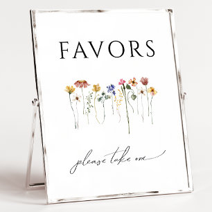 Affiche Signal couleur Baby shower Fleur sauvage Faveurs