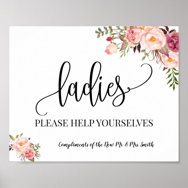 Affiche Signal d'accueil de mariage pour femmes (Devant)