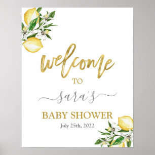 Affiche Signal d'accueil floral citrons