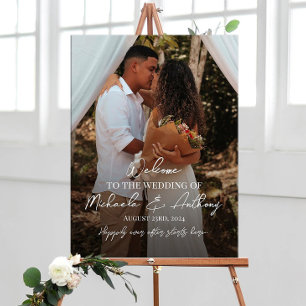 Affiche Signal d'accueil mariage personnalisé avec photo