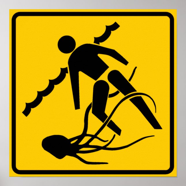 Affiche Signal d'avertissement de la vie marine, Australie (Devant)