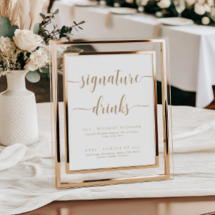 Affiche Signal de boisson Leyton Gold Modern Minimal Signa