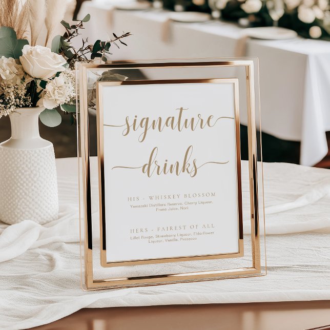 Affiche Signal de boisson Leyton Gold Modern Minimal Signa (Créateur téléchargé)