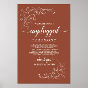 Affiche Signal de cérémonie de Mariage débranché Boho Terr