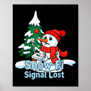 Affiche Signal de Snow-fi perdu drôle de bonhomme de neige