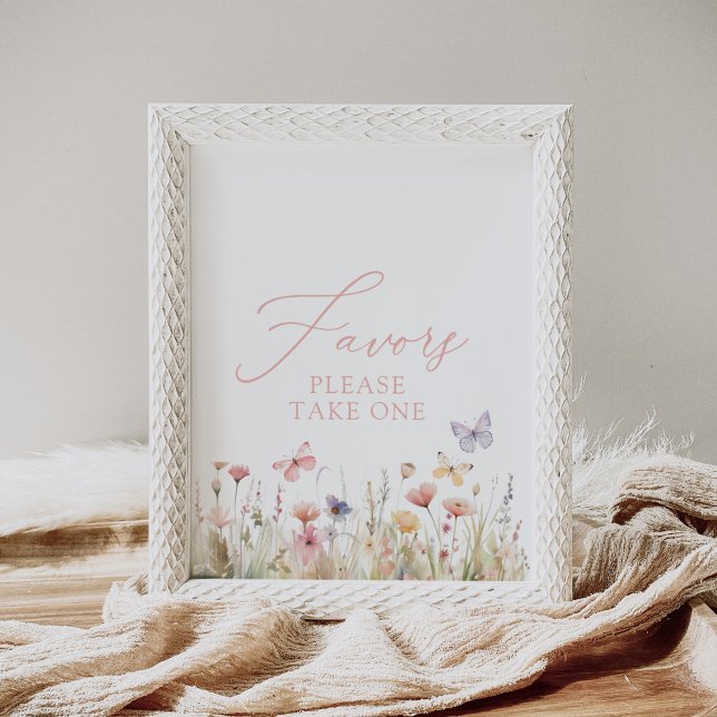 Affiche Signal Fleur sauvage papillon - Favoris Baby showe (Créateur téléchargé)