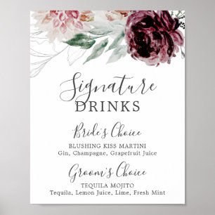Affiche Signal Floral Romance Signature Boissons