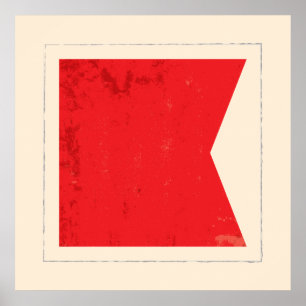 Affiche Signal lettre nautique "B"