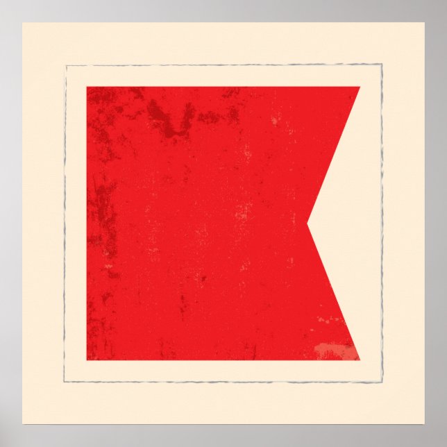 Affiche Signal lettre nautique "B" (Devant)