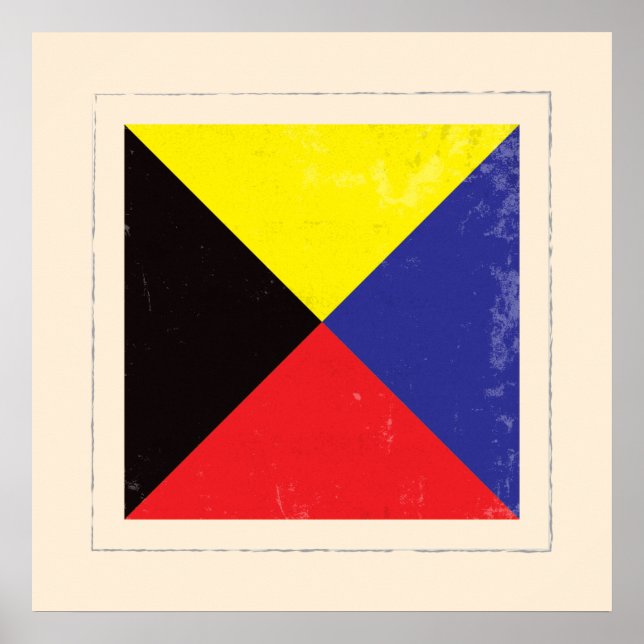 Affiche Signal lettre nautique "Z" (Devant)