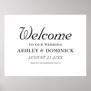 Affiche Signal Mariage de bienvenue pour la calligraphie é