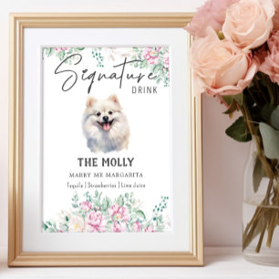 Affiche Signal Mariage de chien de Poméranie