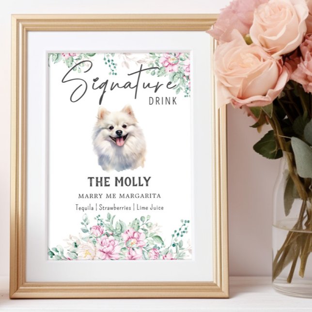 Affiche Signal Mariage de chien de Poméranie (Créateur téléchargé)