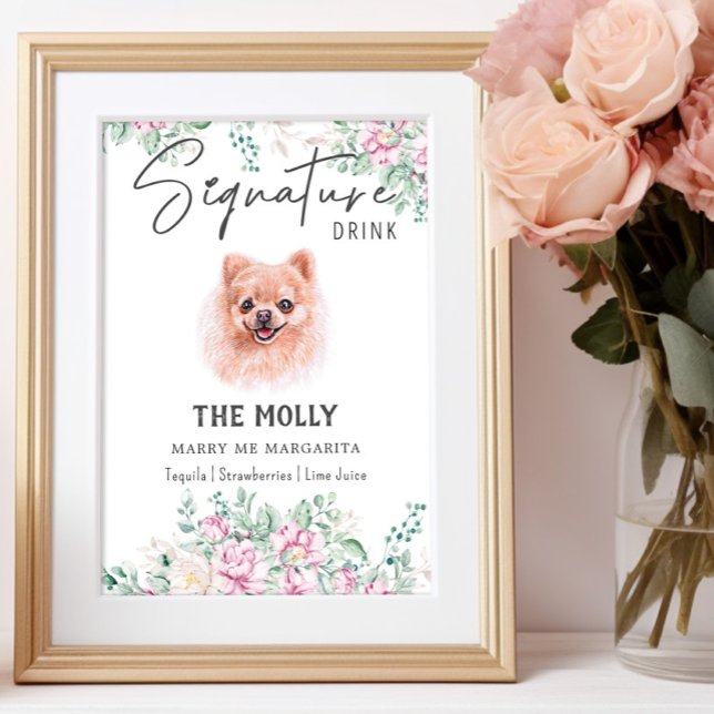 Affiche Signal Mariage de chien de Poméranie (Créateur téléchargé)