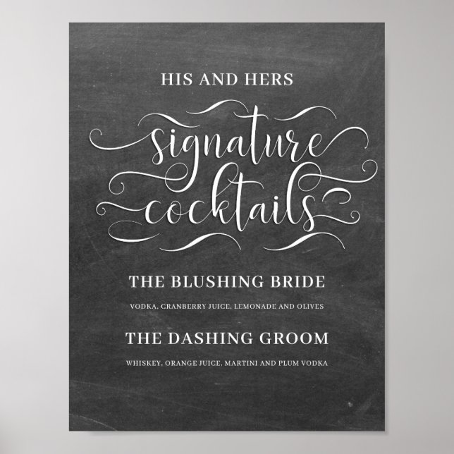 Affiche Signal Mariage de cocktails Signature de Sa et Ses (Devant)