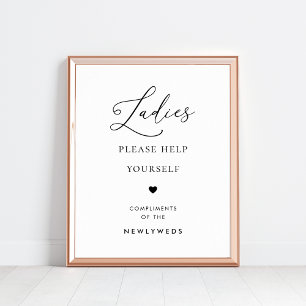 Affiche Signal Mariage de panier Chic Script Ladies