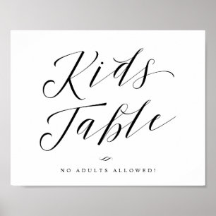 Affiche Signal Mariage de script de calligraphie de table