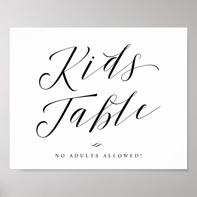 Affiche Signal Mariage de script de calligraphie de table  (Devant)