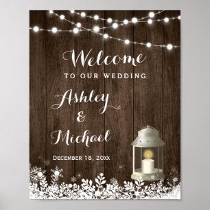 Affiche Signal Mariage des feux de neige en hiver