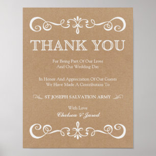 Affiche Signal mariage - Dons Signal Mariage rustique