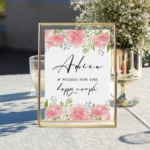 Affiche Signal Mariage Floral Carnation Conseils et souhai