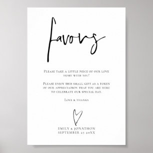 Affiche Signal Mariage manuscrit Faveurs de script imprima