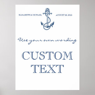 Affiche Signal Mariage nautique Texte personnalisé MOD