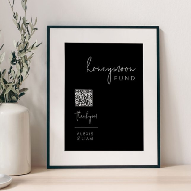 Affiche Signal Mariage noir et blanc modifiable Lune de mi (Créateur téléchargé)