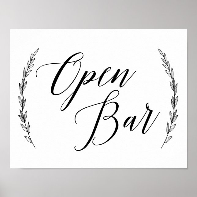 Affiche Signal mariage - Open Bar Laurel Signal Mariage (Devant)