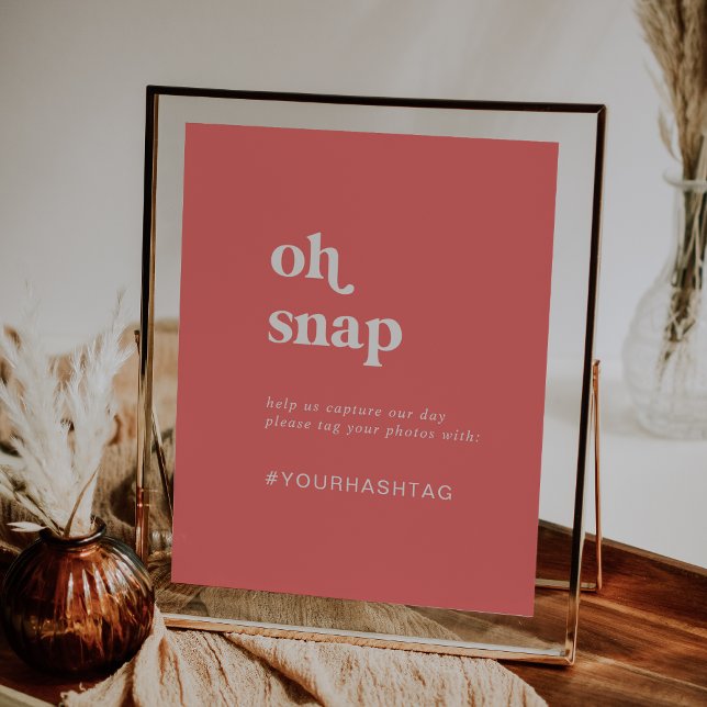 Affiche Signal Mariage Retro Summer Hot Pink Oh Snap (Créateur téléchargé)